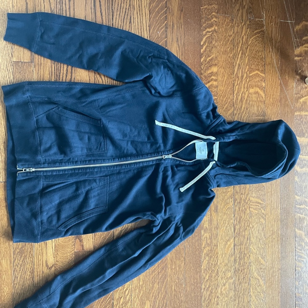 Reigning Champ Dark Blue Hoodie with Cream Accents